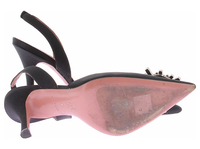 Amina Muaddi Begum Pumps Schwarz Stoff Größe 36 - Ansicht 5