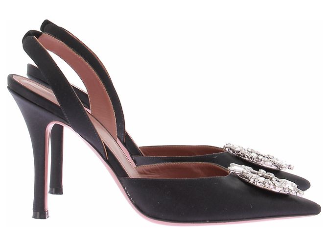 Amina Muaddi Begum Pumps Schwarz Stoff Größe 36 - Ansicht 6