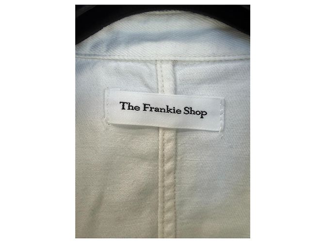Autre Marque The Frankie Shop Mono Camisa con Cinturón de Algodón Blanco - vista 2