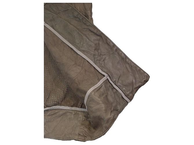 Autre Marque Giorgio Brato WLG Perforierte Lederweste - Taupe Grau - Ansicht 11