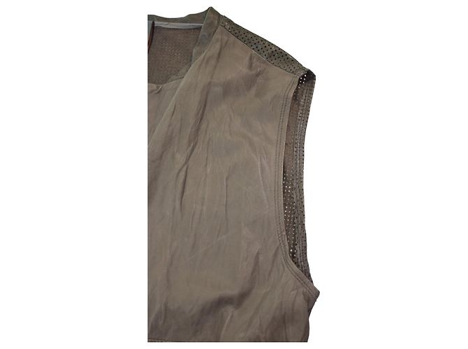 Autre Marque Giorgio Brato WLG Perforierte Lederweste - Taupe Grau - Ansicht 12