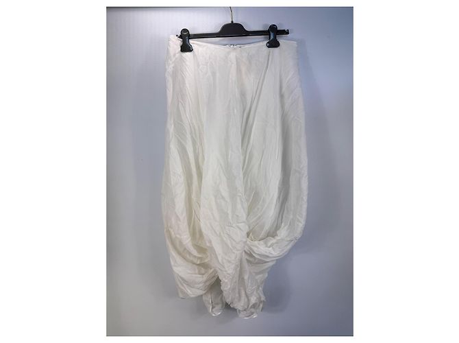 Totême Falda Cocoon en Lyocell y Algodón Blanco - vista 4