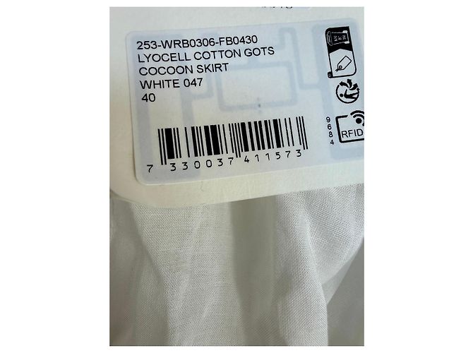 Totême Falda Cocoon en Lyocell y Algodón Blanco - vista 5