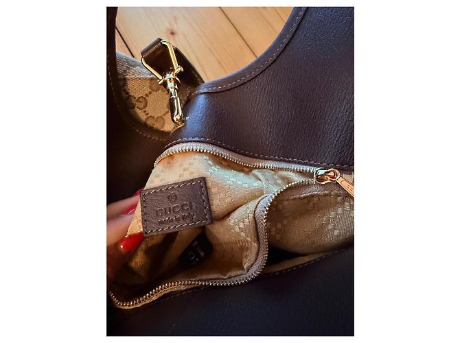 Gucci borsa a spalla in tela monogramma marrone - vista 12