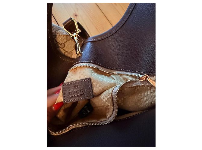 Gucci borsa a spalla in tela monogramma marrone - vista 13