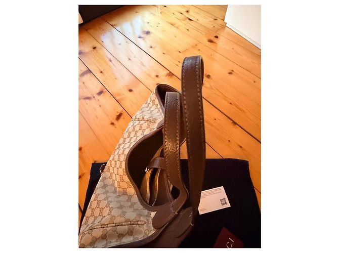 Gucci borsa a spalla in tela monogramma marrone - vista 14