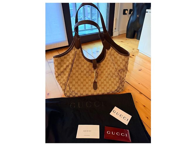 Gucci borsa a spalla in tela monogramma marrone - vista 2