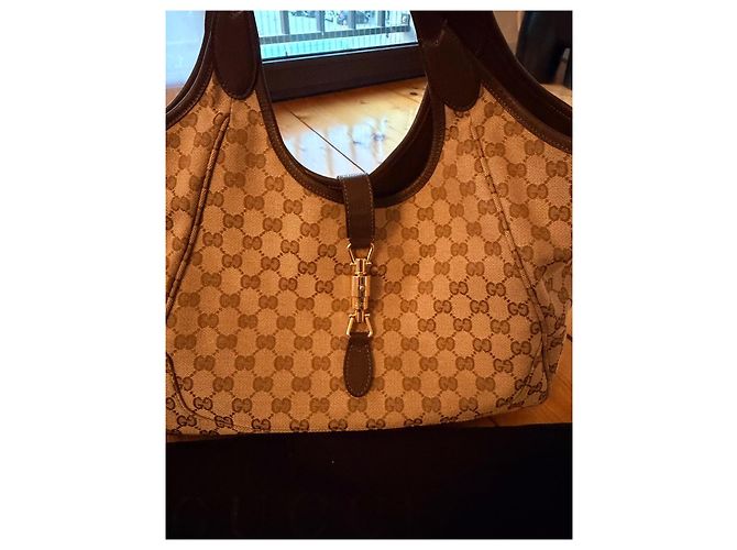 Gucci borsa a spalla in tela monogramma marrone - vista 4