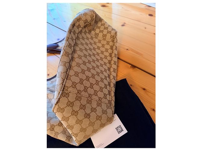 Gucci borsa a spalla in tela monogramma marrone - vista 5