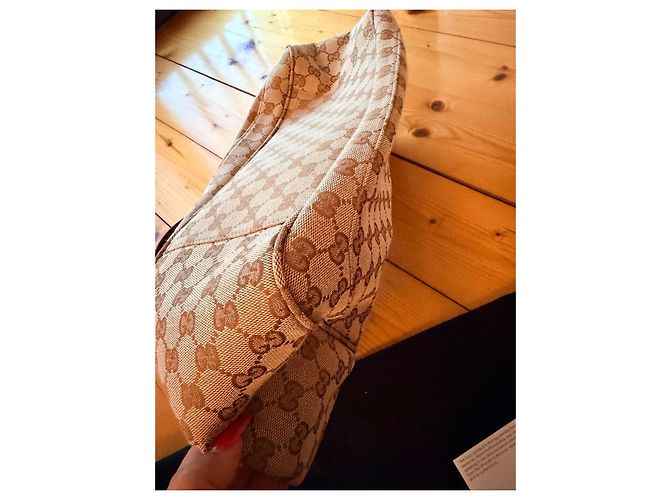 Gucci borsa a spalla in tela monogramma marrone - vista 7