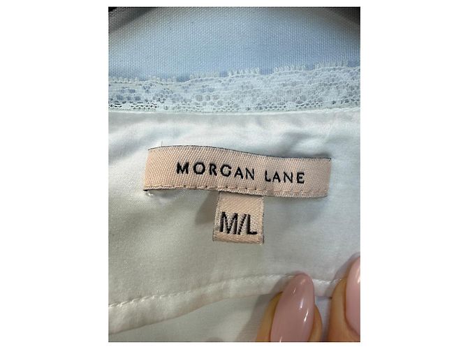 Autre Marque Morgan Lane Morgenmantel Weiß Seidenmischgewebe - Ansicht 5