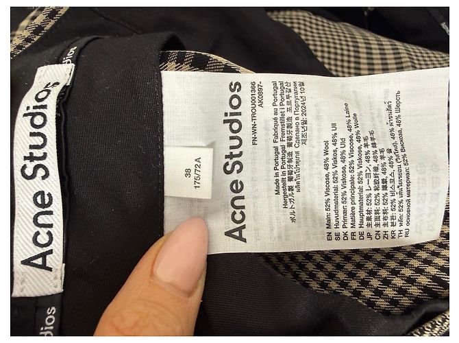 Acne Studios Pantaloni a gamba larga a quadri - vista 3