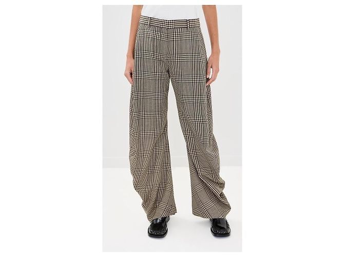 Acne Studios Pantaloni a gamba larga a quadri - vista 4