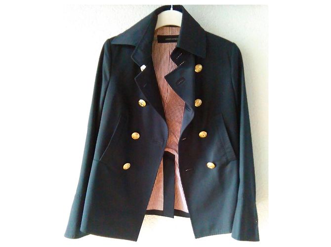 Dsquared2 Navy Blue Wool Peacoat Caban - view 2