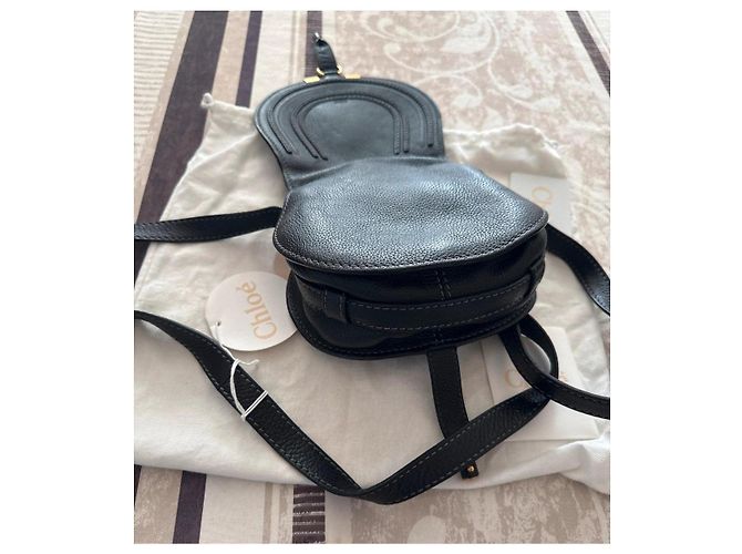 Chloé Marcie Bolsa de Ombro em Couro Preto - vista 7