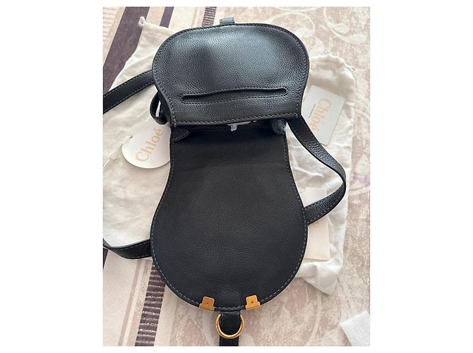 Chloé Marcie Bolsa de Ombro em Couro Preto - vista 8