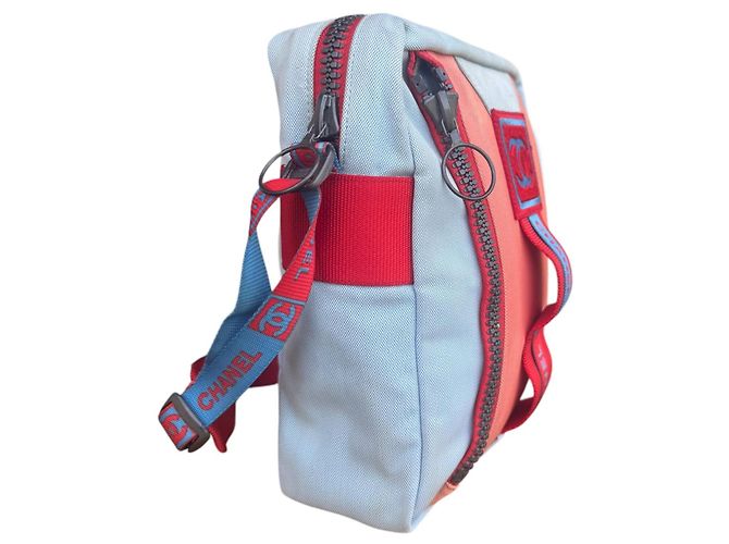 Chanel Sports Line Borsa a Tracolla 2002 - Azzurro e Corallo - vista 3