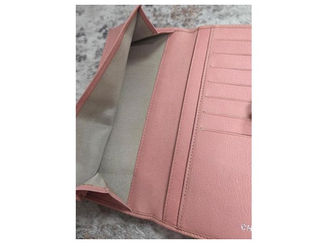 Chanel Camélia Leder Portemonnaie Rosa - Ansicht 11