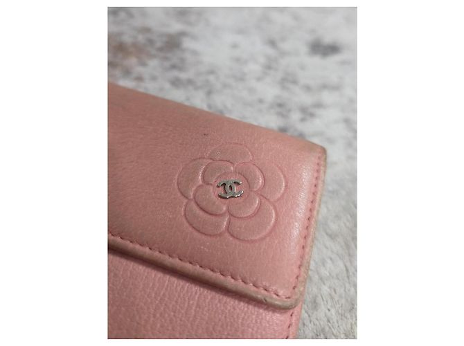 Chanel Camélia Leder Portemonnaie Rosa - Ansicht 2