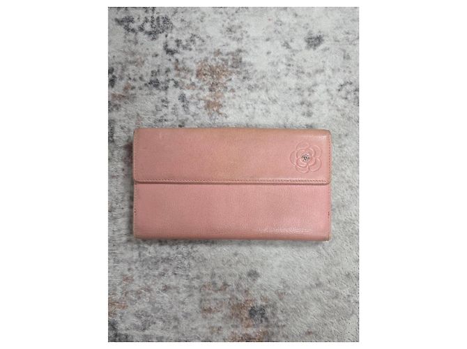 Chanel Camélia Leder Portemonnaie Rosa - Ansicht 3