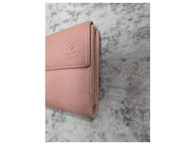 Chanel Camélia Leder Portemonnaie Rosa - Ansicht 6