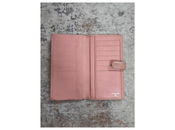 Chanel Camélia Leder Portemonnaie Rosa - Ansicht 9