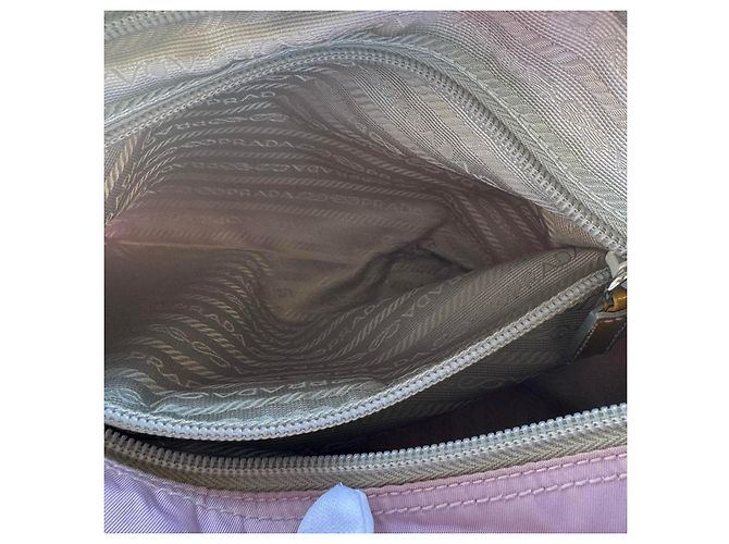 Double Prada Nylon Schultertasche - Hellrosa - Ansicht 12