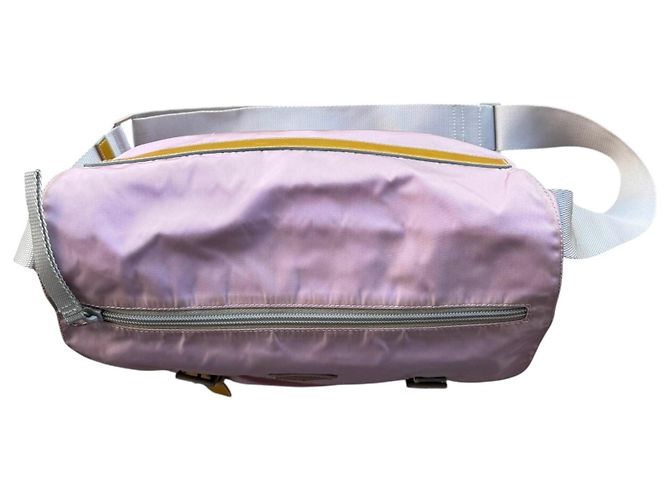 Double Prada Nylon Schultertasche - Hellrosa - Ansicht 3