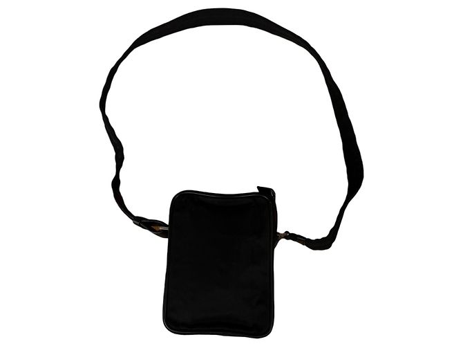 Prada Bolsa de ombro em nylon e couro Saffiano - Preto - vista 3