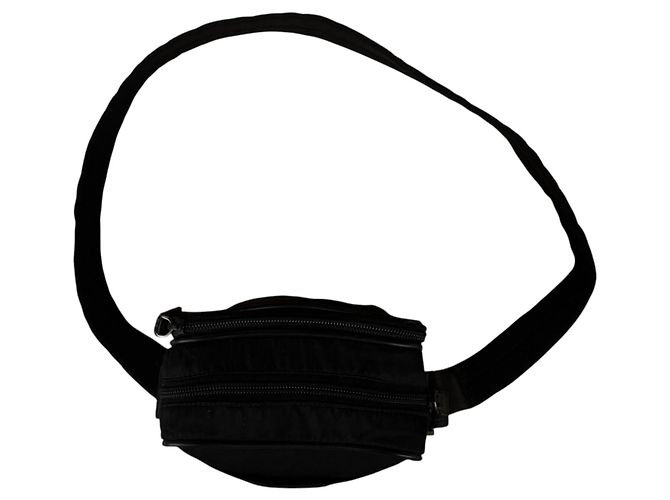 Prada Bolsa de ombro em nylon e couro Saffiano - Preto - vista 5
