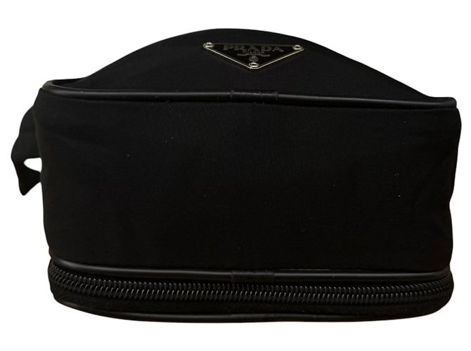 Prada Bolsa de ombro em nylon e couro Saffiano - Preto - vista 7