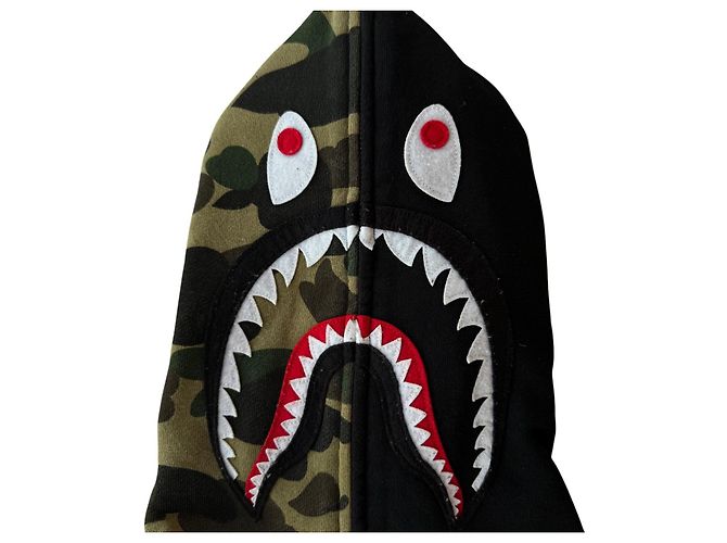 Autre Marque A Bathing Ape BAPE Shark Full-Zip Hoodie 1st Camo - Grün/Schwarz - Ansicht 2