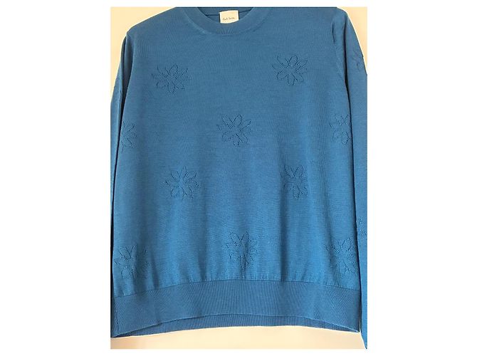Paul Smith Jersey de lana y seda azul con estampado floral - vista 2