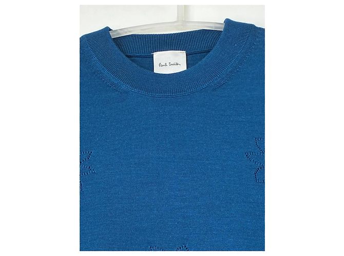 Paul Smith Jersey de lana y seda azul con estampado floral - vista 4
