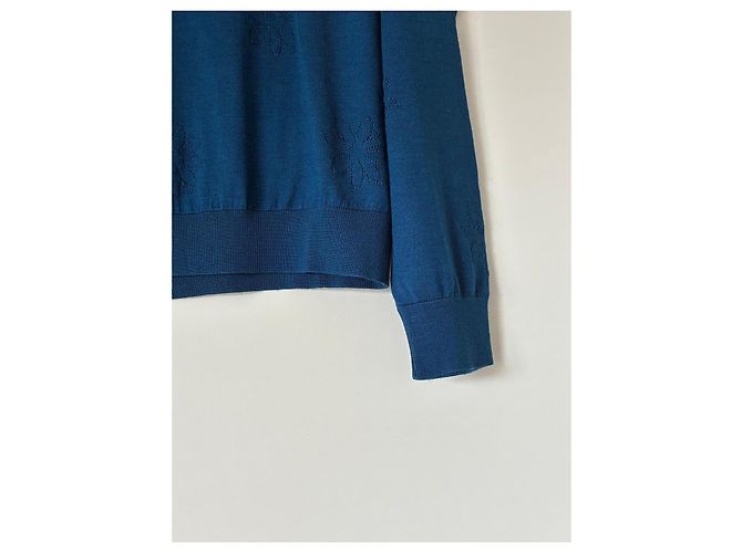 Paul Smith Jersey de lana y seda azul con estampado floral - vista 6