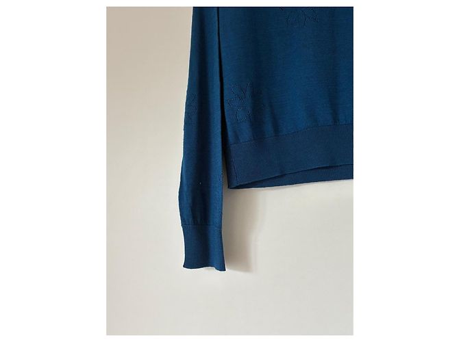 Paul Smith Jersey de lana y seda azul con estampado floral - vista 7