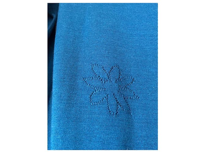 Paul Smith Jersey de lana y seda azul con estampado floral - vista 8