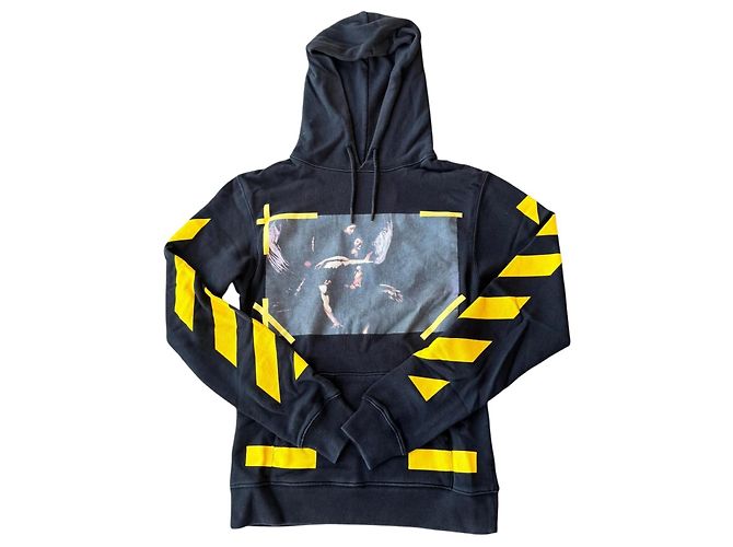 Off White Off-White Caravaggio Hoodie Schwarz Gelb - Ansicht 2