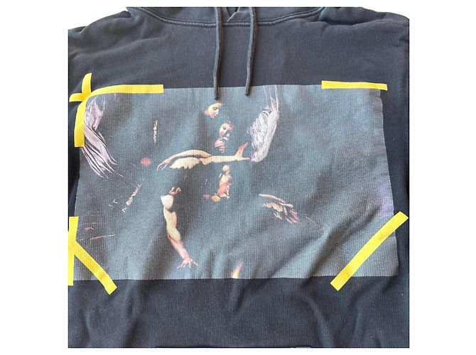 Off White Off-White Caravaggio Hoodie Schwarz Gelb - Ansicht 3