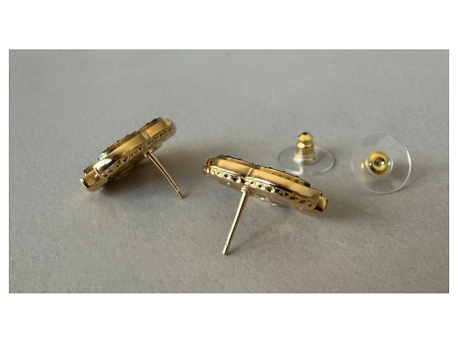 Chanel Boucles d'oreilles CC Métal Doré - vue 10