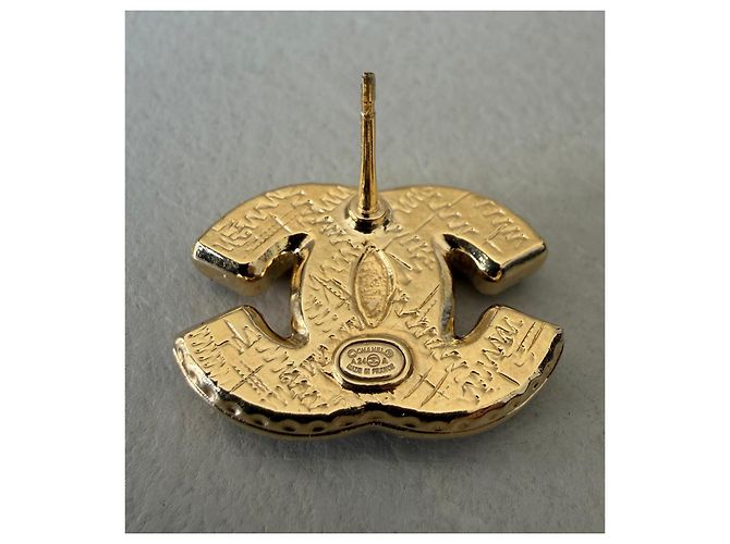 Chanel Boucles d'oreilles CC Métal Doré - vue 7