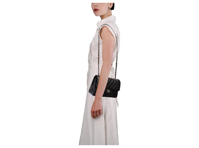 Bolsa CHANEL Timeless/Classique em Couro Preto - 104013 - vista 12
