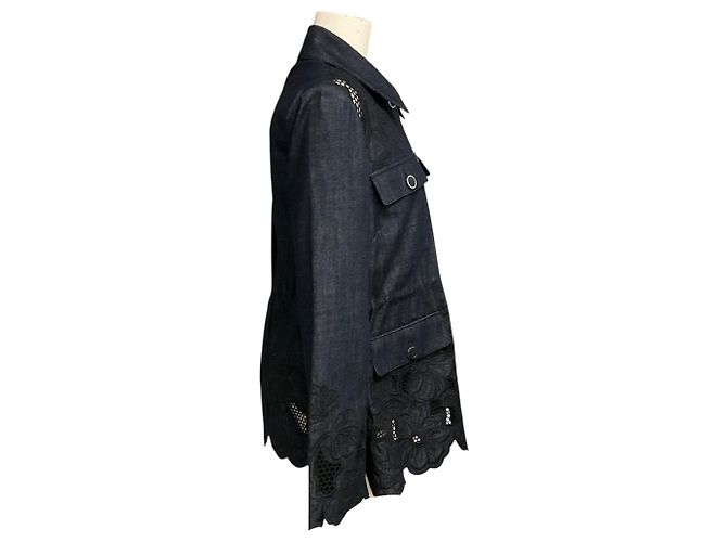 Casaco Kiki Eyelet Veronica Beard Indigo Rinse - vista 2