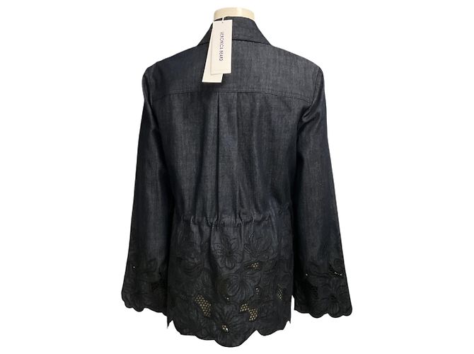 Casaco Kiki Eyelet Veronica Beard Indigo Rinse - vista 3