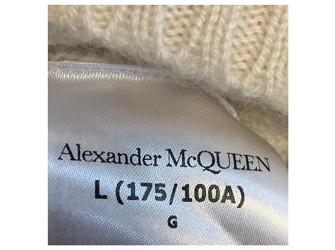 Pull-over en maille cachemire crème orné de crânes Alexander McQueen - vue 5
