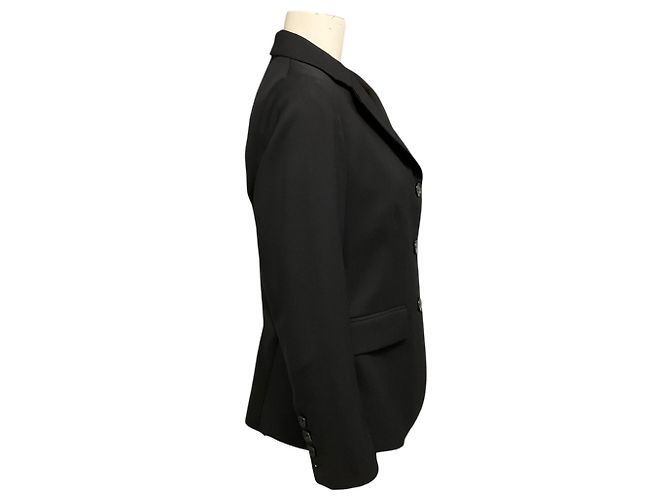 Nili Lotan Black Tailored Three Button Wool Jacket - view 2