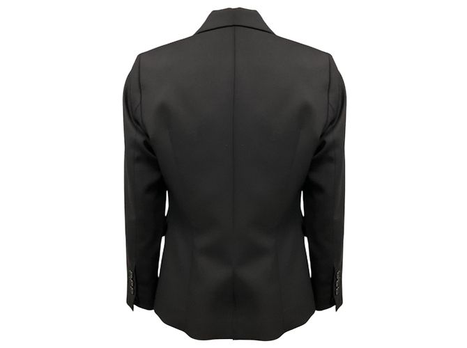 Nili Lotan Black Tailored Three Button Wool Jacket - view 3