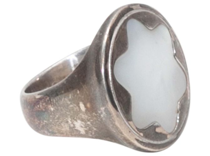 Montblanc Star Ring aus Sterlingsilber und Perle Größe 7.5 - Ansicht 2