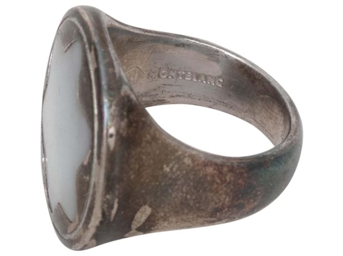 Montblanc Star Ring aus Sterlingsilber und Perle Größe 7.5 - Ansicht 3