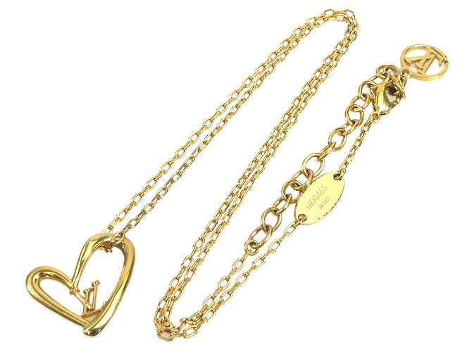 Collar Louis Vuitton chapado en oro con colgante Fall in Love - vista 8